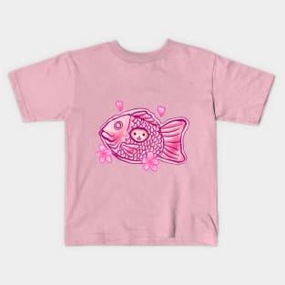 Kawaii bear sakura taiyaki japanese cherry blossom Kids T-Shirt